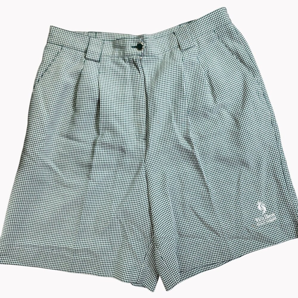 Tail Womens 14 Green Houndstooth Golf Shorts Wailea Maui Embroidered